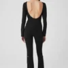 Alosoft Melody helkroppsonesie med bootcut-ben – svart