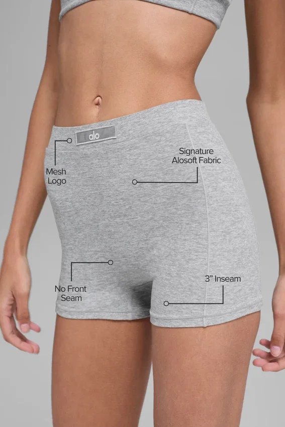 Alosoft Sincere Micro Shorts – Athletic Heather Grey