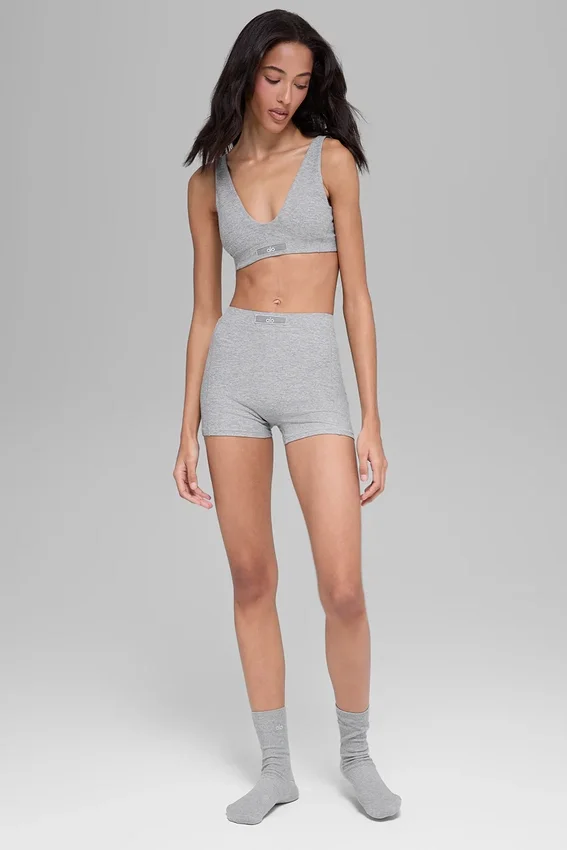 Alosoft Sincere Micro Shorts – Athletic Heather Grey