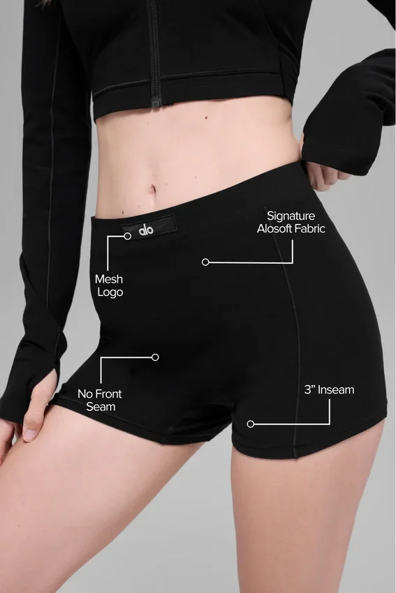 Alosoft Sincere Micro Shorts – Svart
