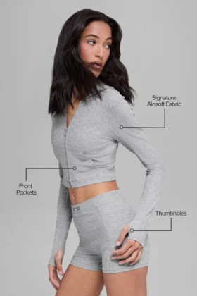 Alosoft Sincere tettsittende jakke – Athletic Heather Grey