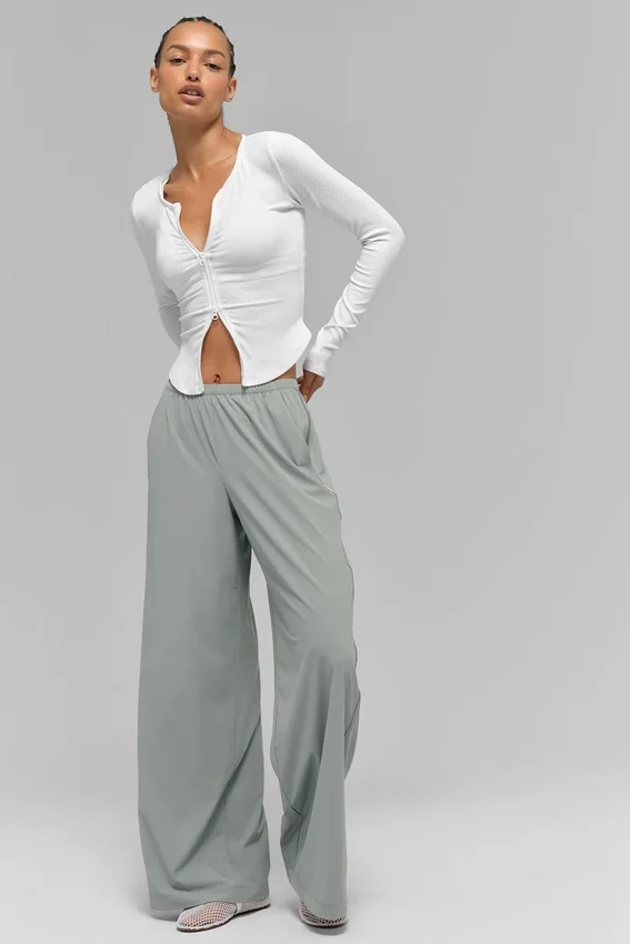 Breezy bukser med vid benåpning (lange) – Lunar Grey