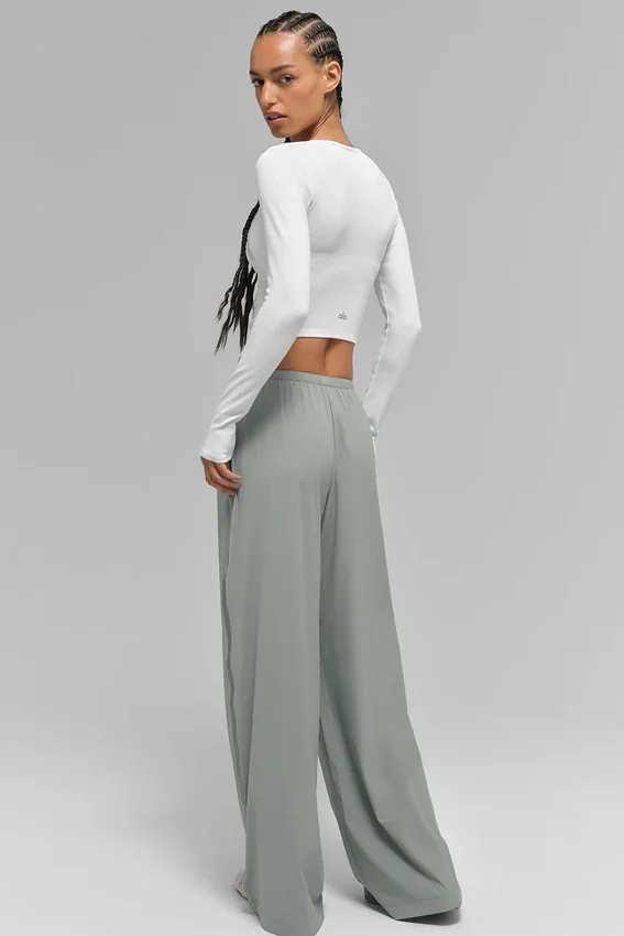Breezy bukser med vid benåpning (lange) – Lunar Grey