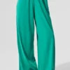 Breezy bukser med vide ben (lange) – Spruce Green