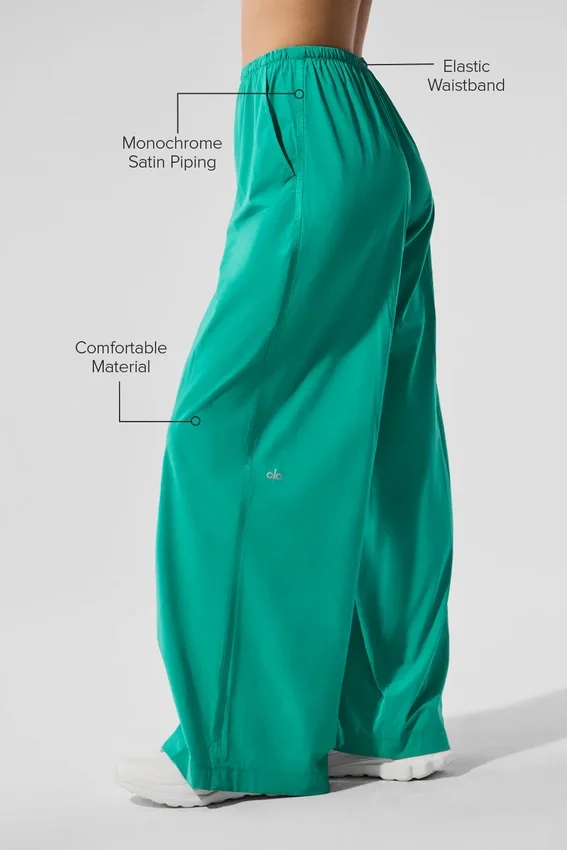 Breezy bukser med vide ben (lange) – Spruce Green