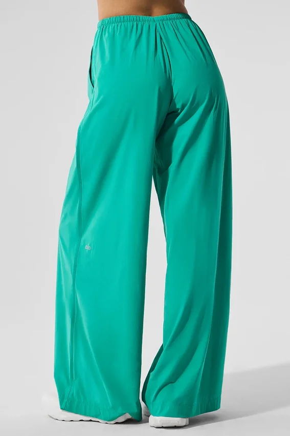 Breezy bukser med vide ben (lange) – Spruce Green