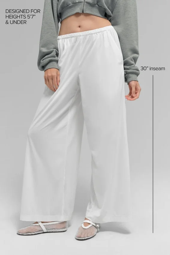 Breezy Wide Leg Bukser (Regular) – hvit