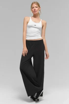 Breezy Wide Leg Bukser (Regular) – Svart