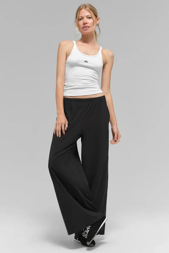 Breezy Wide Leg Bukser (Regular) – Svart