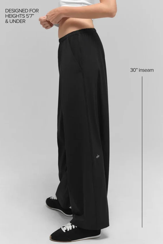 Breezy Wide Leg Bukser (Regular) – Svart