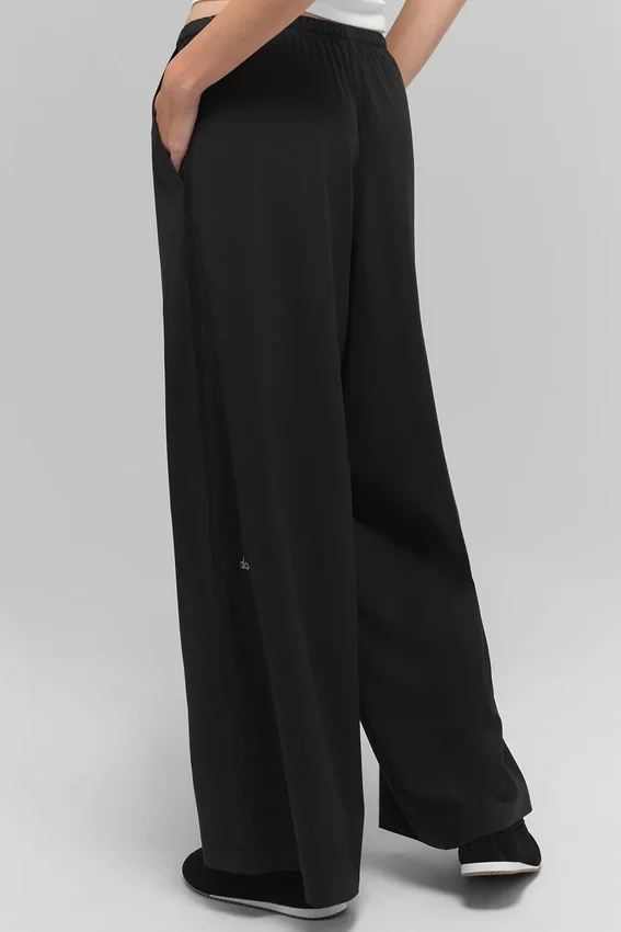 Breezy Wide Leg Bukser (Regular) – Svart