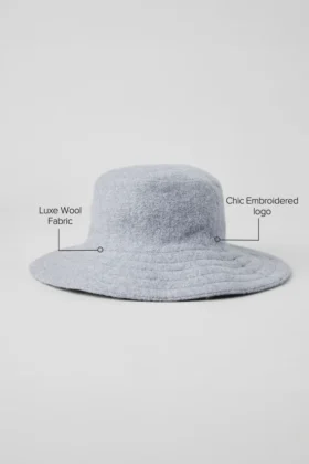 Bucket-hatt i merinoull – Hazy Heather Grey