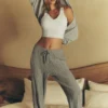 Cable Knit Winter Bliss-bukser – Athletic Heather Grey