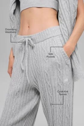 Cable Knit Winter Bliss-bukser – Athletic Heather Grey
