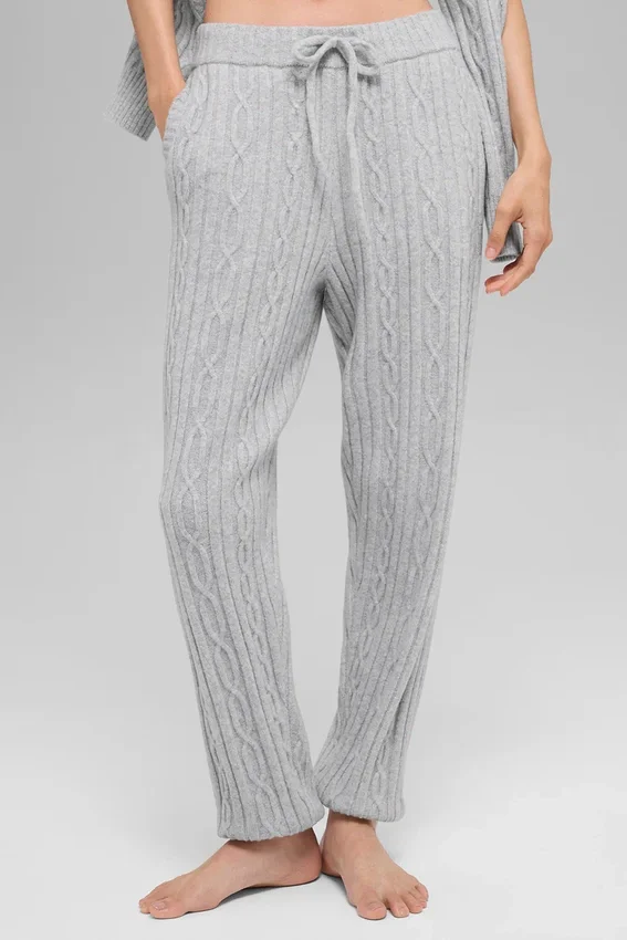 Cable Knit Winter Bliss-bukser – Athletic Heather Grey