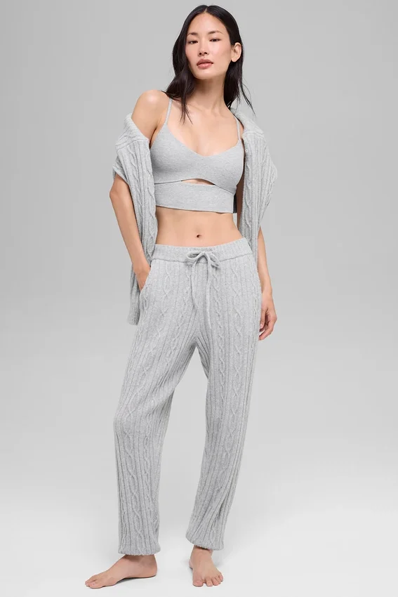 Cable Knit Winter Bliss-bukser – Athletic Heather Grey