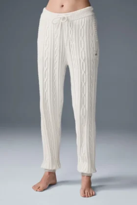 Cable Knit Winter Bliss-bukser – elfenben