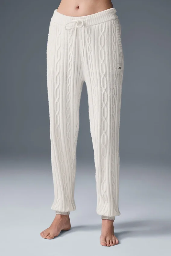 Cable Knit Winter Bliss-bukser – elfenben