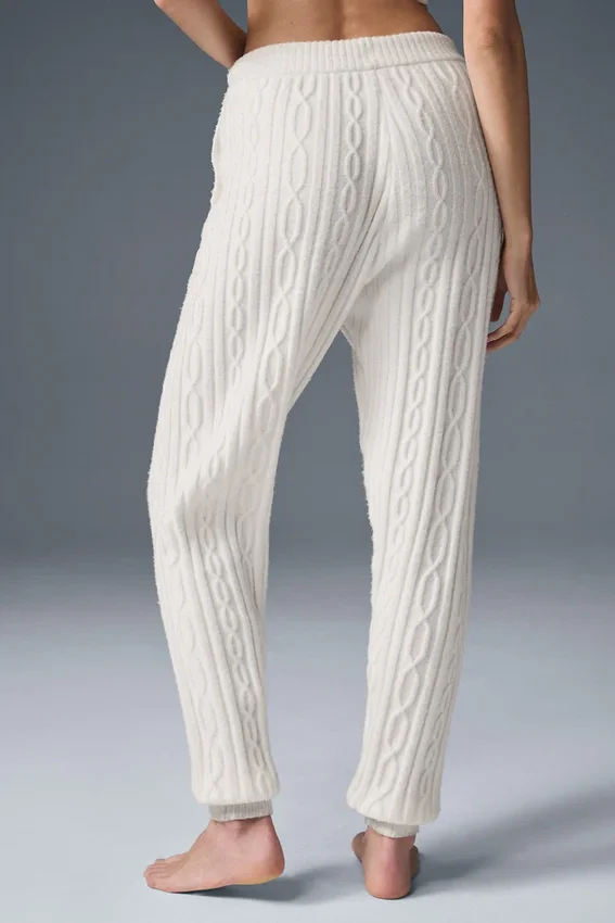 Cable Knit Winter Bliss-bukser – elfenben