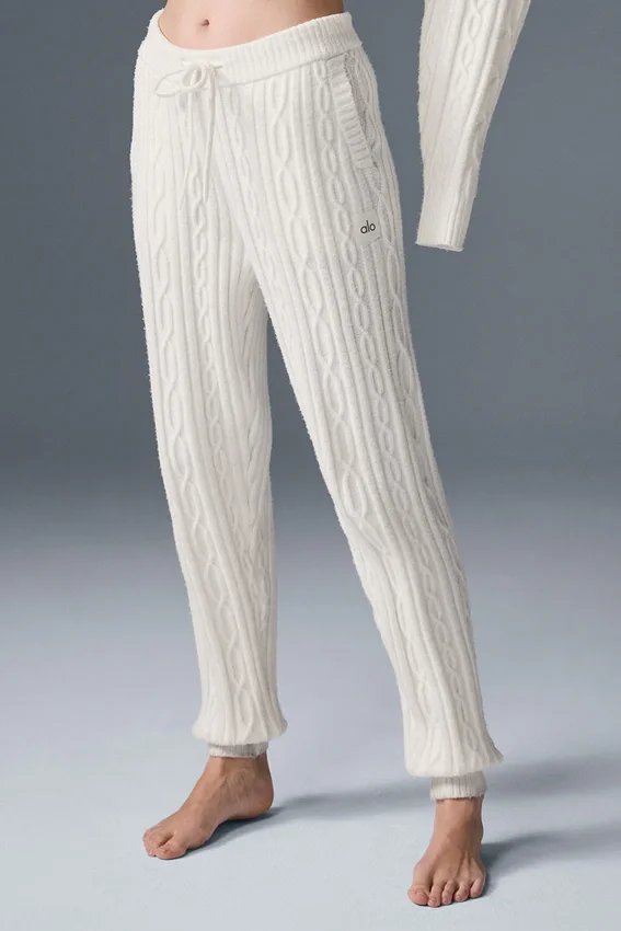 Cable Knit Winter Bliss-bukser – elfenben