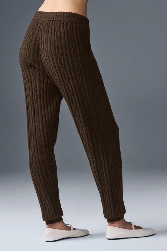 Cable Knit Winter Bliss-bukser – Espresso