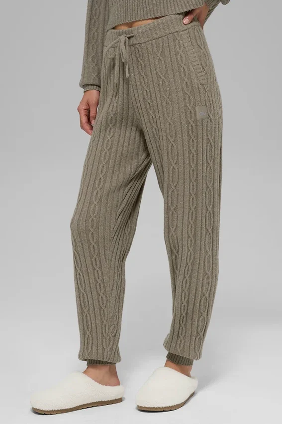 Cable Knit Winter Bliss-bukser – lys kakao