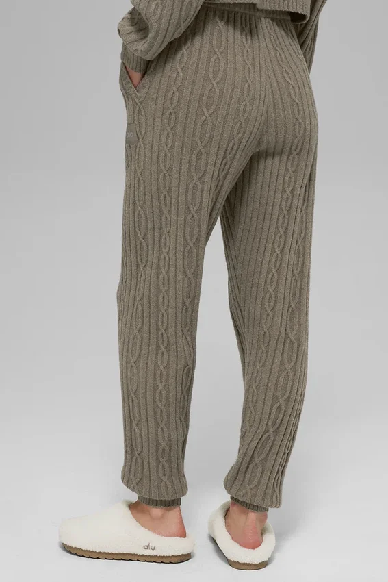 Cable Knit Winter Bliss-bukser – lys kakao