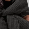 Cable Knit Winter Bliss-bukser – mørk melert grå