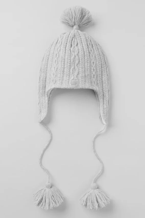 Cable Knit Winter Bliss Earflap Luer – Athletic Heather Grey
