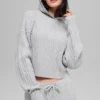 Cable Knit Winter Bliss-hettegenser – Athletic Heather Grey