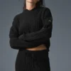 Cable Knit Winter Bliss-hettegenser – svart