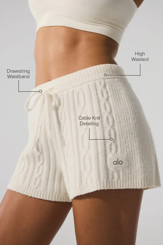 Cable Knit Winter Bliss Shorts – elfenben