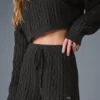 Cable Knit Winter Bliss Shorts – mørk melert grå