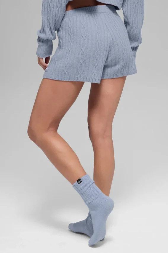 Cable Knit Winter Bliss Shorts – Winter Frost