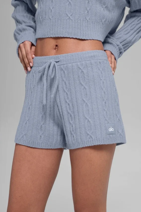 Cable Knit Winter Bliss Shorts – Winter Frost