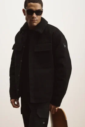 Canvas Utility Shacket – Svart