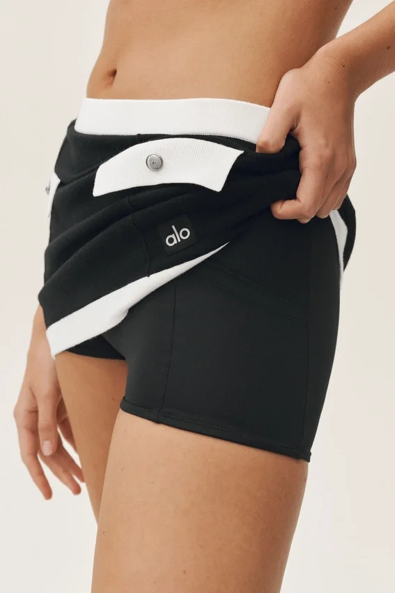Capri Dream-skjørt i bomull og kashmir med High-Waist-design – svart/hvit