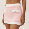 Capri Dream-skjørt i bomull og kashmir med High-Waist – solfylt rosa/hvit