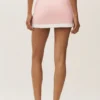 Capri Dream-skjørt i bomull og kashmir med High-Waist – solfylt rosa/hvit