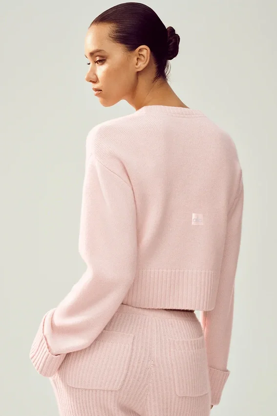 Cashmere Embrace-genser – Frosted Pink