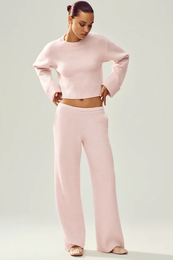 Cashmere Embrace-genser – Frosted Pink
