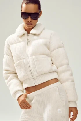 Cashmere Northstar Strikkegenser Puffer – elfenben