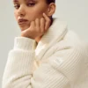 Cashmere Northstar Strikkegenser Puffer – elfenben