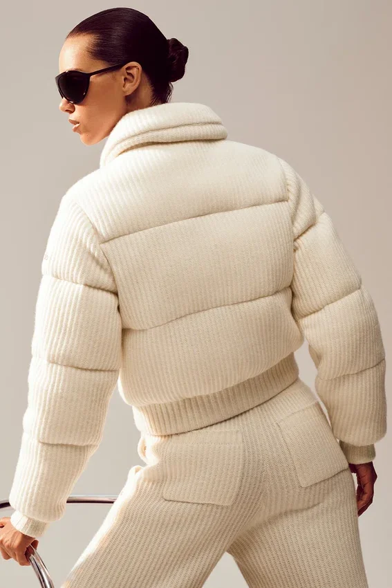 Cashmere Northstar Strikkegenser Puffer – elfenben