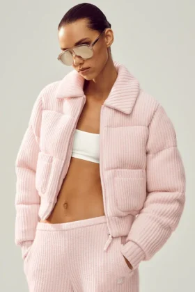 Cashmere Northstar Strikkegenser Puffer – Frosted Pink