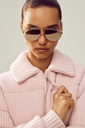 Cashmere Northstar Strikkegenser Puffer – Frosted Pink