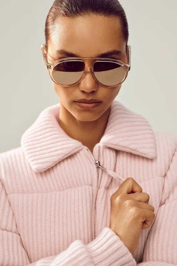 Cashmere Northstar Strikkegenser Puffer – Frosted Pink