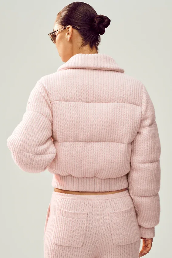 Cashmere Northstar Strikkegenser Puffer – Frosted Pink