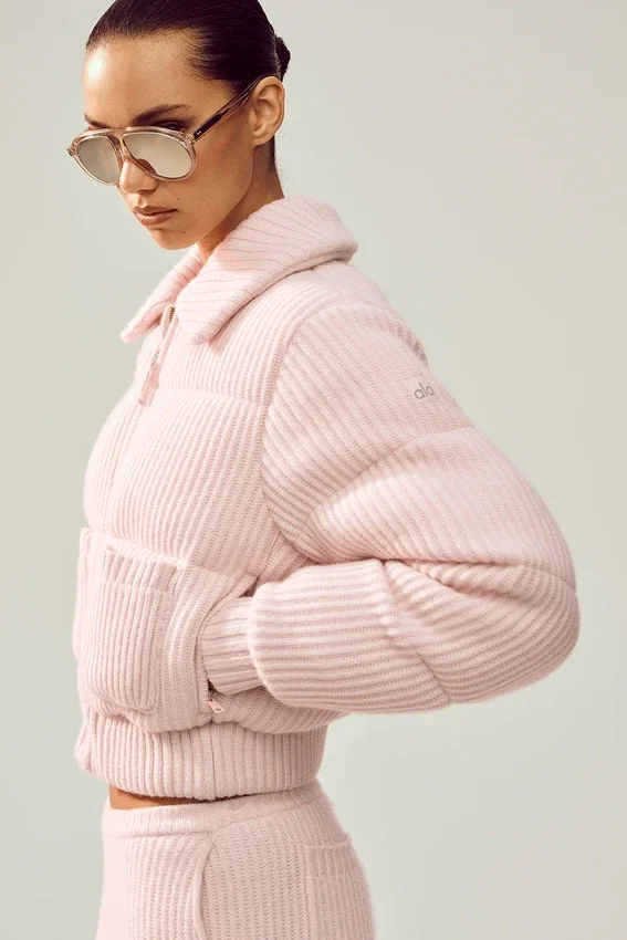 Cashmere Northstar Strikkegenser Puffer – Frosted Pink