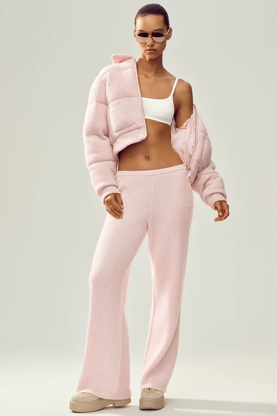 Cashmere Northstar Strikkegenser Puffer – Frosted Pink